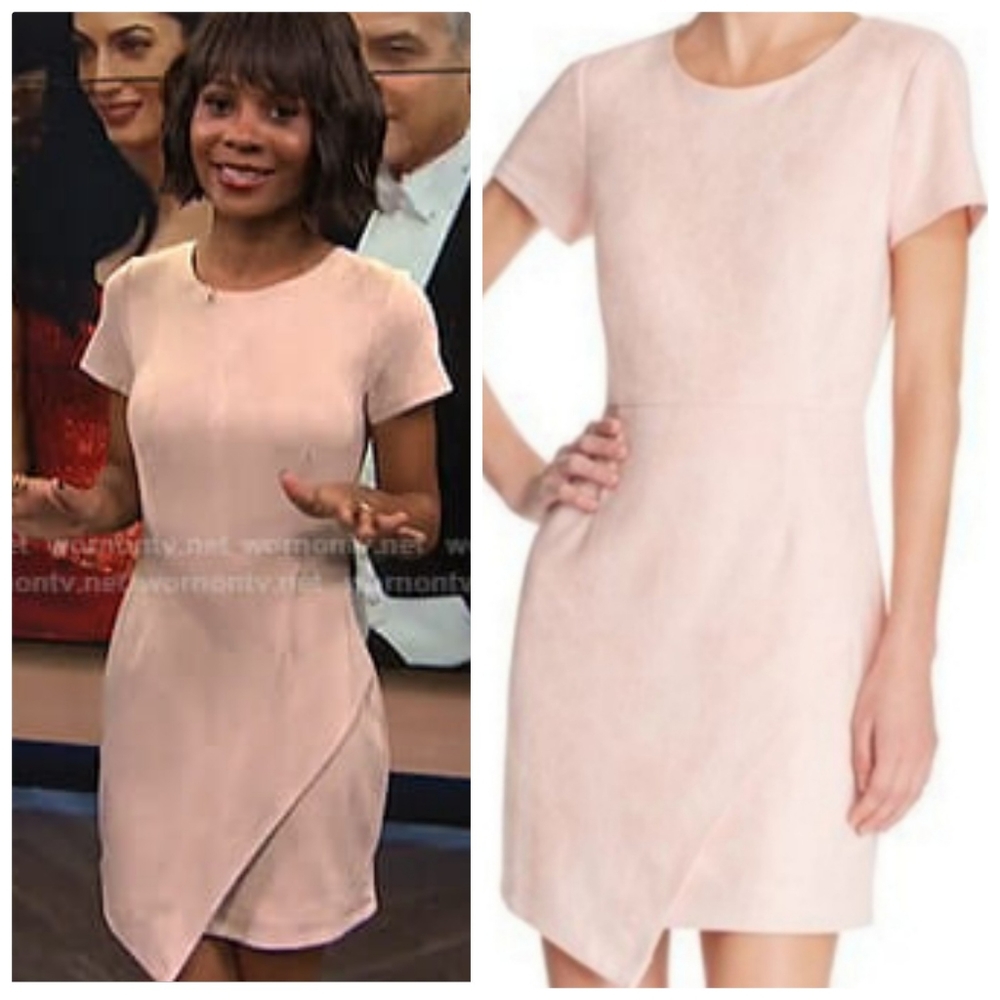 🆕AQUA Faux Suede Asymmetrical Pale Pink Dress